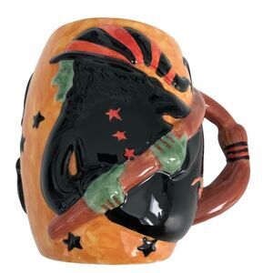 HALLOWEEN WITCH AND BROOM MUG BY SUSAN WINGET
